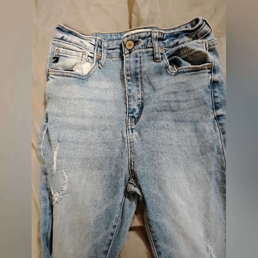 KanCan Distressed Light Blue Flare Jeans - Picture 5 of 13